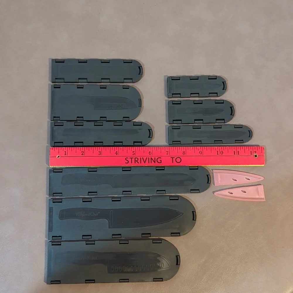 9 Pampered chef knife covers sheaves various widths lengths 2 unbranded covers